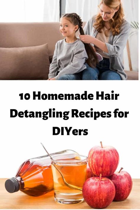 10 Homemade Hair Detangling Spray Recipes for DIYers Diy Hair Detangler Spray, Diy Hair Detangler, Detangling Spray, Skincare Recipes, Natural Hair Conditioner, Hair Care Remedies, Homemade Hair, Hair Care Oil, Hair Protein