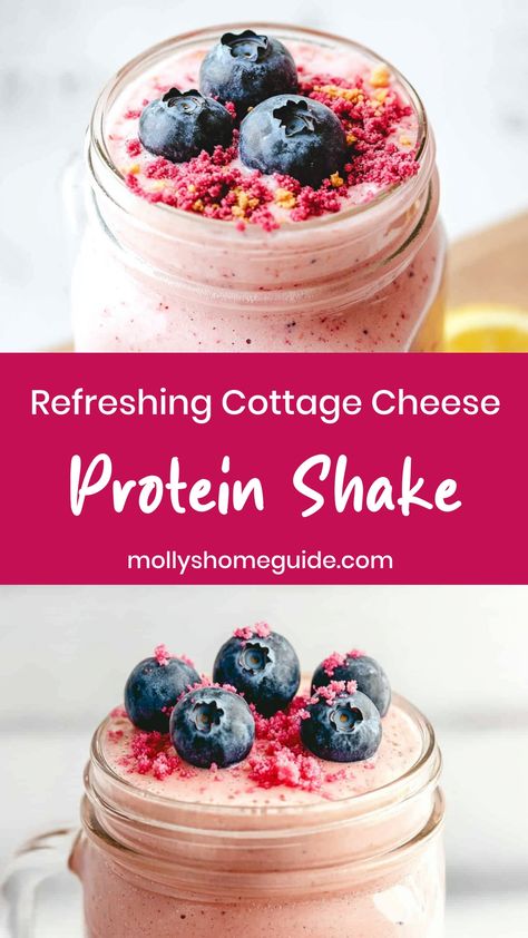 Indulge in a nutritious and delicious cottage cheese protein shake to fuel your day! Enjoy the creamy texture and high protein content of this easy-to-make drink. Perfect for a post-workout refuel or as a satisfying snack. Try blending cottage cheese with your favorite fruits, nuts, or seeds for a customized flavor profile. This protein-packed shake will keep you feeling full and energized throughout the day.

Ingredients
1/2 cup low-fat cottage cheese
1 scoop vanilla-flavored protein powder
1/2 Smoothie Cottage Cheese, Cottage Cheese Smoothie Recipes, Cottage Cheese Protein, Low Calorie Pancakes, Cottage Cheese Smoothie, Sugar Free Honey, Cottage Cheese Pancakes, Cottage Cheese Recipes, How To Make Drinks