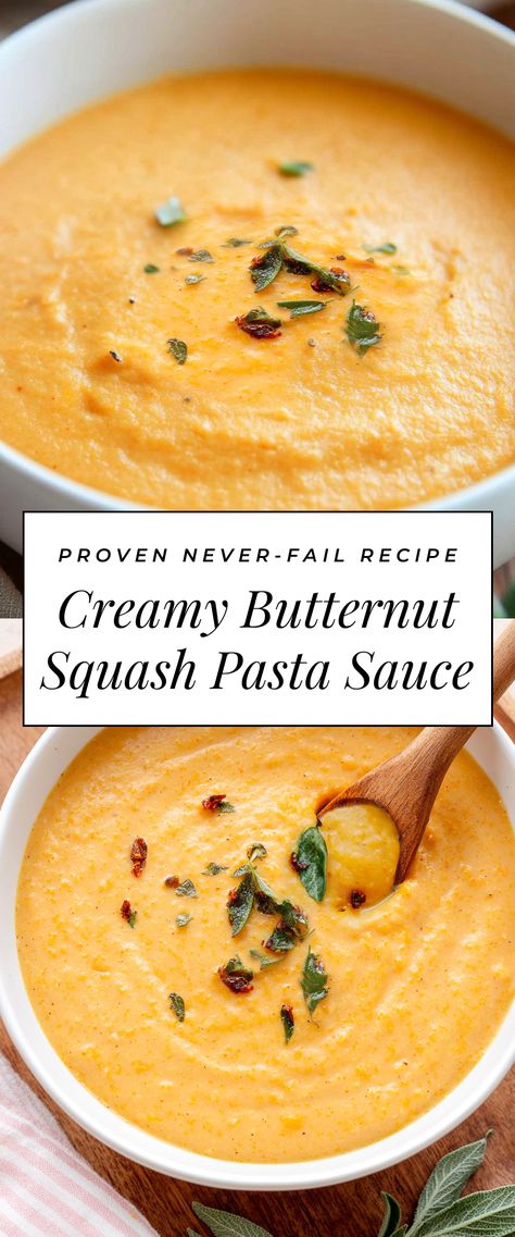 Image for Creamy Butternut Squash Pasta Sauce Butternut Squash Cashew Pasta, Butternut Squash Sauce For Ravioli, Butternut Alfredo Sauce, Low Histamine Pasta Sauce, Butternut Squash Sauce For Pasta, Ways To Cook Butternut Squash, Butternut Squash Sauce Recipes, Butternut Pasta Sauce, Butternut Squash Pasta Recipes