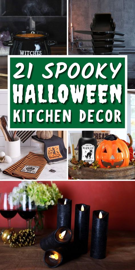 Discover our collection of simple DIY Halloween kitchen decor ideas. Discover bewitching Halloween table settings, Halloween centerpieces to spooky kitchen decorations, you’ll find them all. Get ready to host the most unforgettable Halloween gathering with our Halloween table decorations. These Halloween home decorations will add spookiness to your dining area. Brew some frightful delights with our DIY Halloween decor ideas and enjoy your Halloween party. Must try these DIY fall decor ideas. Kitchen Halloween Decor Ideas, Halloween Kitchen Decor Ideas, Halloween Kitchen Decorations, Halloween Home Decorations, Halloween Centerpieces, Diy Fall Decor Ideas, Halloween Table Settings, Spooky Kitchen, Halloween Kitchen Decor