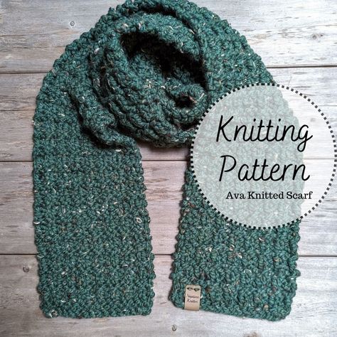 Knitted Scarf Patterns, Easy Knit Scarf, Knitting Pattern Beginner, Winter Scarf Pattern, Beginner Knitting, Easy Knitting Projects, Scarf Patterns, Beginner Knitting Patterns, Easy Knit