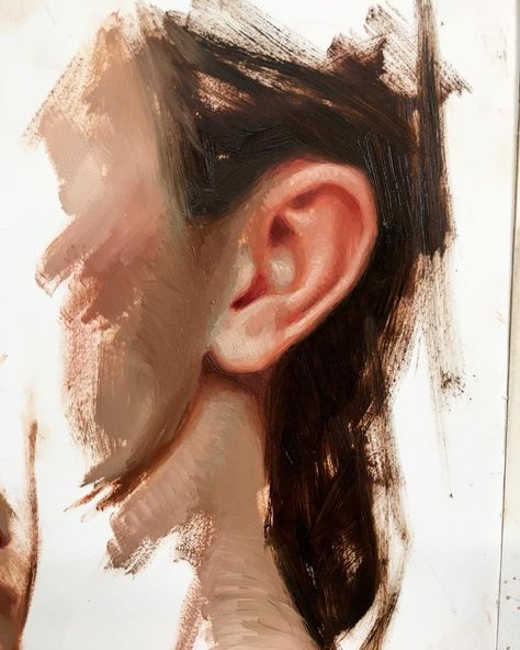 Ear Oil Painting, Ear Digital Art, Anatomy Oil Painting, Judith Painting, Ear Painting, Ears Art, Ears Drawing, Nick Alm, Ear Drawing