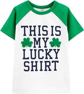 Kids St Patricks Day, Carters Size Chart, Carter Kids, Sister Outfits, Lucky Shirt, Novelty Shirts, St Pattys Day, Raglan Tee, Boys Top