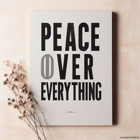 Peace over everything poster by Success Minded because there truly isn't anything that's worth more than peace. Once the mind is at peace, everything becomes clearer and easier in life. If there's one thing you want to do for your mental health, do this - create a peaceful environment for yourself and distance yourself from anything that takes it away from you. Peace Over Everything, Distance Yourself, Mental Peace, Peace Poster, Aesthetic Captions, Peaceful Environment, Random Quotes, Peace Quotes, At Peace