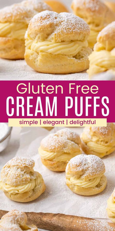 Restaurant Desserts Ideas, Gluten Free Cream Puffs, Gf Pastry, Glutenfri Baking, Df Recipes, Weight Watcher Desserts, Cream Puff Recipe, Puff Recipe, Low Carb Dessert