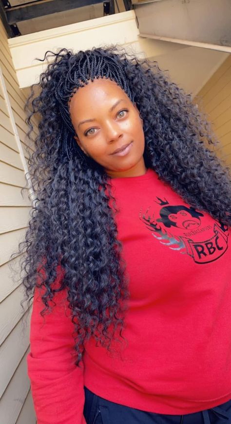 Braids With Human Hair Black Women, African Micro Braids, Half Micro Braids Half Sew In, Long Crochet Hairstyles For Black Women, Human Braiding Hair Black Women, Micro Braids With Curls, Micro Braids With Shaved Sides, Mirco Box Braids, Microbraids Hairstyles Micro Braids