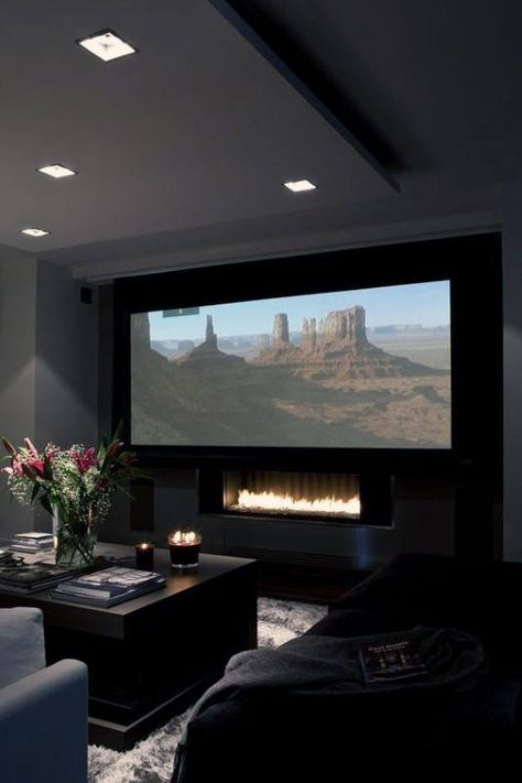 80 Home Theater Design Ideas For Men - Movie Room Retreats Small Home Theater, Modern Media Room, Media Room Seating, Living Room Home Theater, Basement Home Theater, Home Theater Room Design, Theater Room Design, Media Room Design, Home Cinema Room