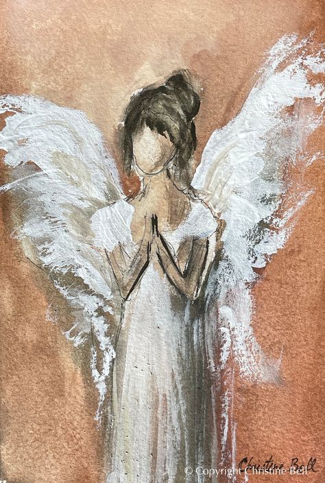 Angel Paintings Angels Giclee Canvas Prints Spiritual Wall Art Decor – Contemporary Art by Christine