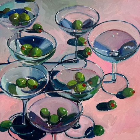 Martinis! Did someone say martinis? Oh it was me. . Oil Painting on Cradled Birch Wood Panel . . #oilpainting #art #fineart #martinis… | Instagram Flash Sheets, Everyday Art, Life Paintings, Virtual Art, Art Curator, Visual Inspiration, A Level Art, Cover Pics, Painting Art Projects