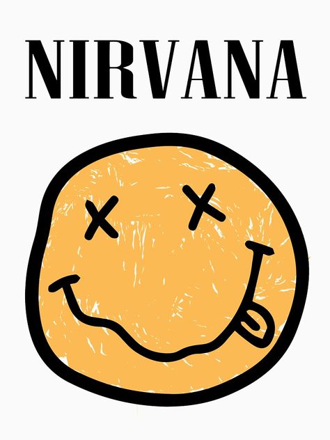 Nirvana Tattoo, Nirvana Smiley Face, Smiley Face Design, Donald Cobain, Kaws Wallpaper, Nirvana Kurt, Orange Style, Cartoon Stickers, Orange Fashion