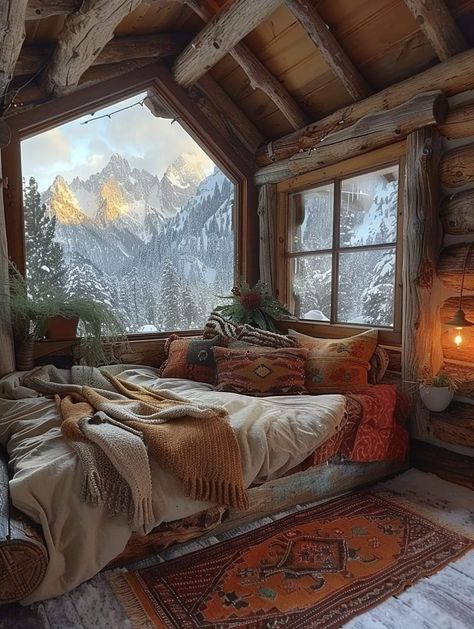 Wood House Inside, Cabin Apartment Aesthetic, Woodsy Aesthetic House, Woodsy Cabin Interior, Log Cabin Vibes, Cabincore Interior Design, Stone And Log Cabin, Winter Cabin Aesthetic Interior, Real Log Cabin Interior