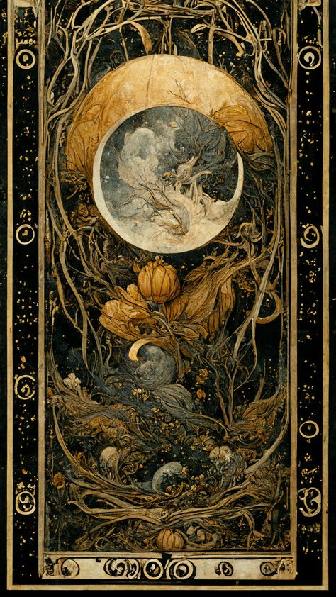 Winter Illustration Art, Tarot Wallpapers, Tarot Card Wallpaper, Sun And Moon Aesthetic, Tarot Cards Aesthetic, Tarot Card Artwork, Tarot Moon, Full Moon Art, Johnny Winter