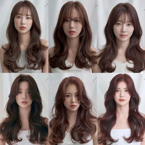 Korean Long Hairstyle, Korean Wavy Hair, Long Hairstyle Ideas, Pretty Hair Cuts, Long Hair Perm, Hairstyle Ideas Easy, Hair Inspiration Long, Long Hairstyle, Girl Haircut