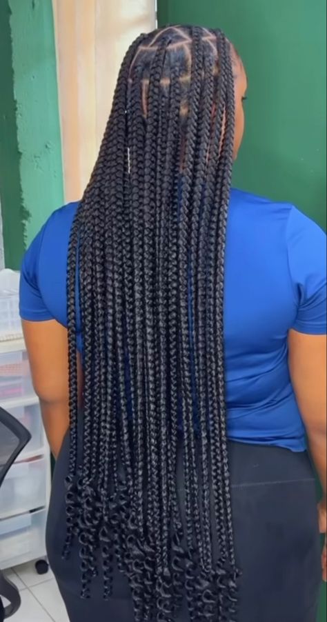 Giant Box Braids, Jumbo Braids With Beads, Curly Crochet Hair Styles, Beautiful Black Hair, Vacation Hairstyles, Hair Business, Curls Hairstyles, Braid Hairstyle, Box Braids Hairstyles For Black Women