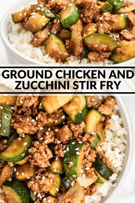 Spicy Ground Pork And Zucchini Stir Fry, E2m Meal Prep, Ground Chicken Recipes Ww, Ground Chicken Prep Meals, Meal Prep For The Week Ground Chicken, High Protein Stir Fry Meal Prep, Ground Chicken And Shrimp Recipes, Ground Chicken Meals Easy Dinners, Ground Chicken Marinade