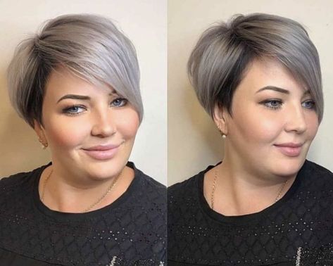 Short Hair Plus Size, Short Hair For Chubby Faces, Double Chin Hairstyles, Fat Face Haircuts, Plus Size Hairstyles, Hairstyles For Fat Faces, Short Hair Cuts For Round Faces, Hairstyle For Chubby Face, Tan Skin Blonde Hair