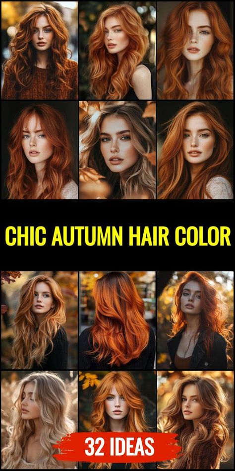 Transform your hair this season with 32 stunning autumn hair color ideas. From deep mahogany to soft caramel highlights, these styles capture the richness of fall. Perfect for anyone looking to refresh their look and embrace the season�s natural beauty. Autumn Hair Color Ideas, Strawberry Brown Hair, Soft Caramel Highlights, Coachella Hairstyles, Pumpkin Spice Hair Color, Fall Red Hair, Fresh Hair Color, Autumn Hair Color, Autumn Hair Colors