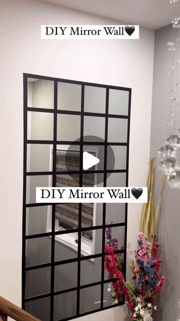 Paint Mirror Ideas, Wall Mirror Diy Ideas, Ikea Hack Mirror Wall, Walmart Mirror Wall Decor Diy, Grid Mirror Wall, Dyi Mirror, Diy Wall Mirror Ideas, Mirror Wall Design Ideas, Hallway Mirror Ideas