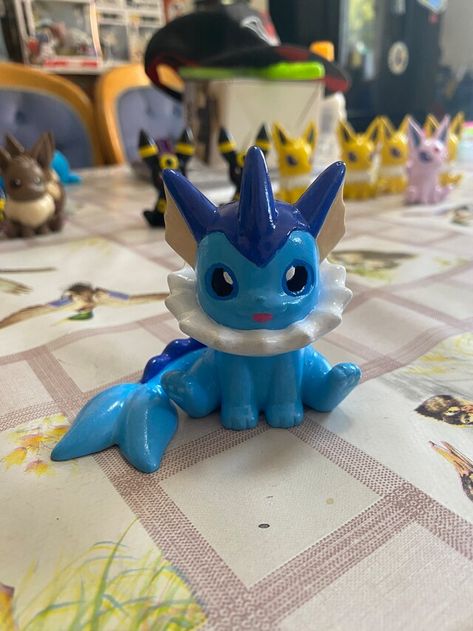 DemonicPandaPrints - Etsy UK Pokemon Mini Figures, Pokemon Clay Figures, Pokemon Ceramics, Pokemon Clay Art, Anime Clay Art, Ceramic Art Ideas Creative, Polymer Clay Pokemon, Pokemon Clay, Pokemon Ornaments