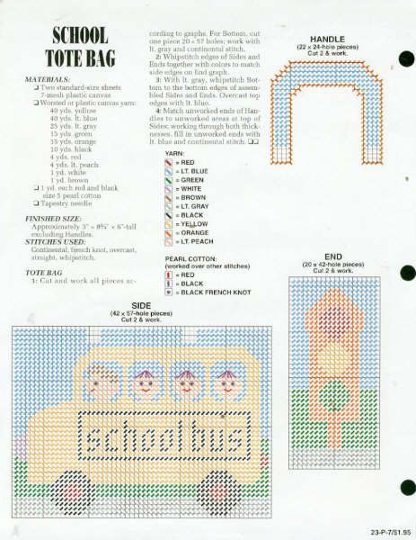 SCHOOL BUS TOTE 2 Plastic Canvas School Bus Pattern, School Bus Crafts, Bus Crafts, Crochet Skull Patterns, Bus School, Abc School, Stitches Pattern, School Boxes, Plastic Canvas Books