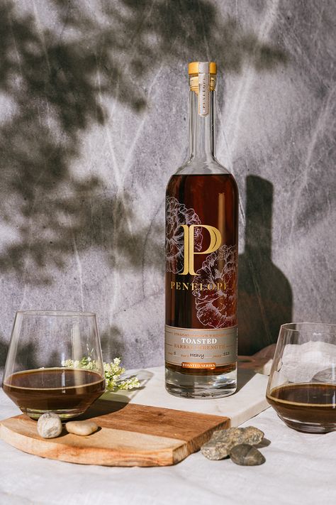 Penelope Bourbon – Packaging Of The World Penelope Bourbon, Bourbon Packaging, Bourbon Brands, Peony Illustration, Drinks Packaging Design, Wine Label Design, Brand Refresh, Wine Label, Wine And Spirits