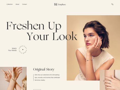 Jewelry Website Design, Fashion Web Design, Beautiful Website Design, Shop Website, Webdesign Inspiration, Website Design Layout, Modern Website, Jewelry Website, Beauty Website