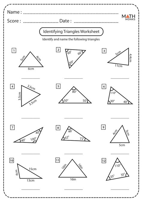 Classify Triangles, Types Of Triangles, Triangles Activities, Classifying Triangles, Triangle Math, Angles Math, Similar Triangles, Triangle Angles, Distance Formula