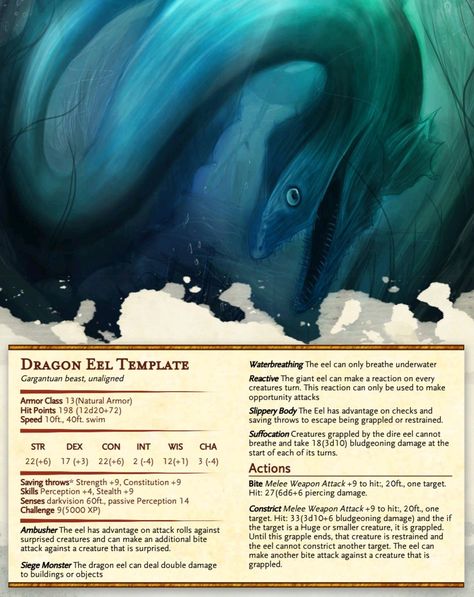 Sea Creatures Dnd 5e, Aquatic Dnd Creatures, Dnd Aquatic Monsters, Water Creatures Dnd, Dnd Water Creatures, Dnd Sea Creatures, Dnd Water Monsters, Dnd Sea Monsters, Dnd Ocean