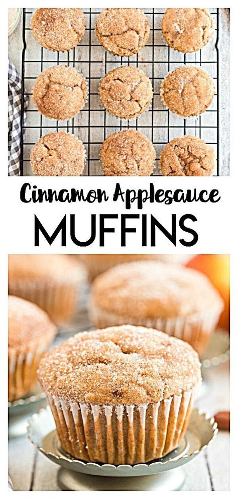 Cinnamon Applesauce Muffins, Simple Muffins, Made To Be A Momma, Cinnamon Applesauce, Applesauce Muffins, Cinnamon Muffins, Apple Sauce, Cinnamon Flavor, Breakfast Muffins