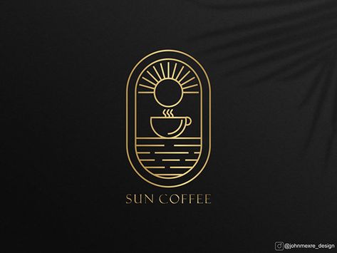 Logo For Tea Shop, Sun Coffee Logo, Chocolate Logo Ideas, Muslim Logo, Arab Logo, Eco Logo Design, Line Logo Design, Logo Cafe, Art Deco Logo