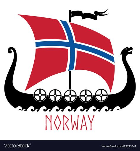 Norwegian Flag Tattoo, Viking Ship Tattoo, Viking Ideas, Viking Princess, Map Quilts, Scandinavian Embroidery, Norway Design, Norwegian Vikings, Norway Viking