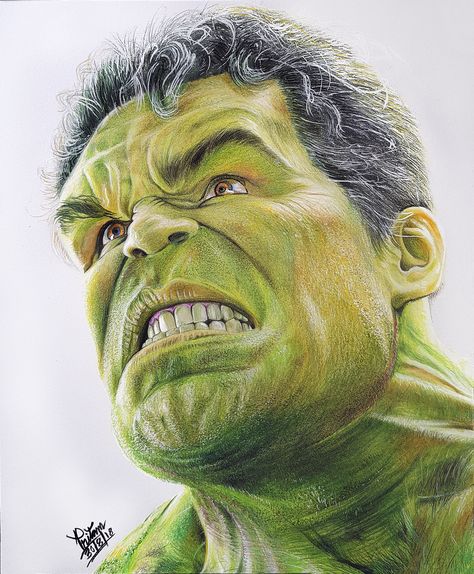 Hulk Realistic Drawing, Hulk Drawing Sketches, The Hulk Drawing, Avenger Drawing, Pencil Color Portrait, Hulk Drawing, Pen Arts, Hulk Sketch, 4k Wallpaper Android