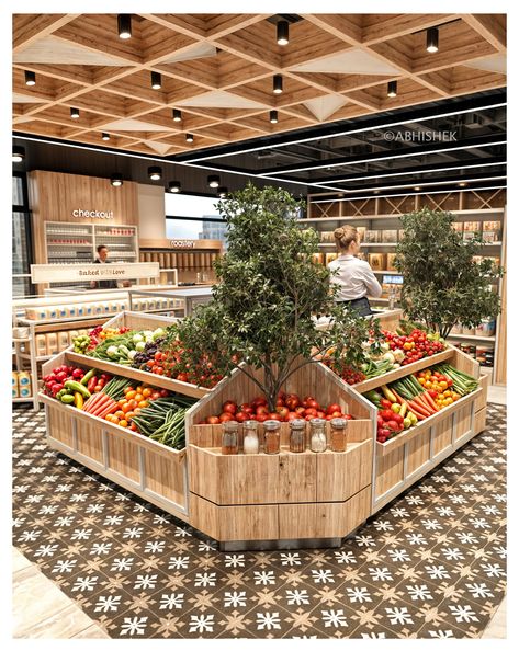 SUPERMARKET Mini Mart Layout Plan, Convience Store Design, Futuristic Supermarket, Mini Market Design, Small Market Design, Supermarket Interior Design, Mini Market Store Ideas, Store Concept Design, Wellness Center Design