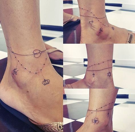 Charm Anklet Tattoo, Always Tattoo, Baby Tattoo Designs, Ankle Bracelet Tattoo, Ankle Tattoo Designs, Horoscope Tattoos, Anklet Tattoos, Meaningful Tattoos For Women, Hand Tattoos For Women