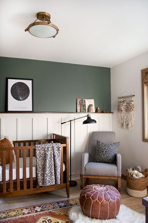 Create a cozy and inviting space for your little one with these olive green nursery ideas! Whether you're looking for bold accents or subtle touches, these nursery home decor ideas will help you achieve the perfect look for your baby's room. Nursery Green, Nursery Accents, Nursery Accent Wall, Baby Nursery Inspiration, Farmhouse Nursery, Nursery Room Design, Baby Room Design, Nursery Baby Room