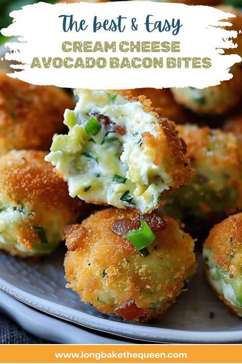 Delight in Cream Cheese Avocado Bacon Bites – the ultimate party snack! Creamy avocado, rich cream cheese, and crispy bacon come together in these irresistible bites. Perfect for any gathering, they're easy to make and sure to impress. Ready to be the hit of your next event? Check out the recipe and get ready to serve up smiles. Pin this for your next party hit! Avocado Bites Appetizers, Cream Cheese Avocado Bacon Bites, Avocado Bites, Avocado Egg Cups, Avocado Appetizer, Bacon Avocado, Make Cream Cheese, Cheese Cubes, Easy Cream