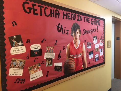 Highschool Musical Decorations, High School Musical Bulletin Board Ideas, High School Musical Homecoming Theme, High School Musical Bulletin Boards, High School Hallway Decorations, High School Musical Party Decorations, Hoco Decorations Hallway, High School Musical Decorations, Homecoming Door Decorations High School