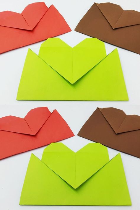 #paper #envelope with #heart - #paper heart envelope - #how to #make a heart envelope #out of paper - #fold paper into heart envelope - heart #shaped #letter diy envelope - #diy heart envelope #template - diy envelope #with heart Diy Cute Cards, Paper Heart Envelope, Envelope Out Of Paper, Heart Shaped Envelope, Origami Heart Envelope, Origami Envelope Tutorial, Envelope With Heart, Origami Envelope Easy, Envelope Heart