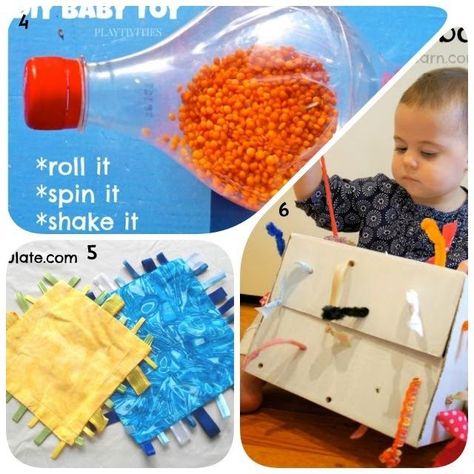 Learn with Play at Home: 8 Homemade toys for Babies. I like the pull through thing. Diy Baby Toys 6 Months, Diy Baby Toys, Homemade Baby Toys, Toddler Projects, Baby Toys 6 Months, Baby Parenting, Toddler Ideas, Baby Toys Diy, Toys For Babies