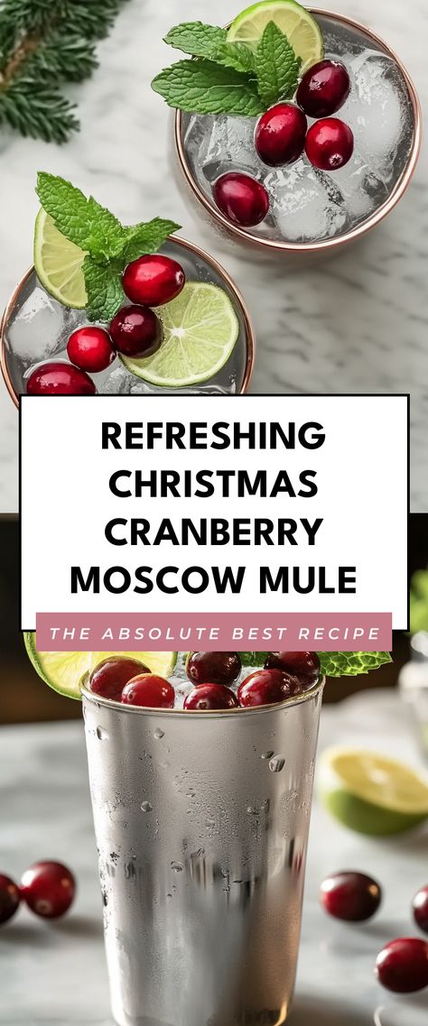 Image for Refreshing Christmas Cranberry Moscow Mule Mule Recipe Vodka, Cranberry Moscow Mule Recipe, Cranberry Moscow Mule, Christmas Cranberry, Cozy Gathering, Moscow Mule Recipe, Mule Recipe, Frozen Cranberries, Festive Drinks