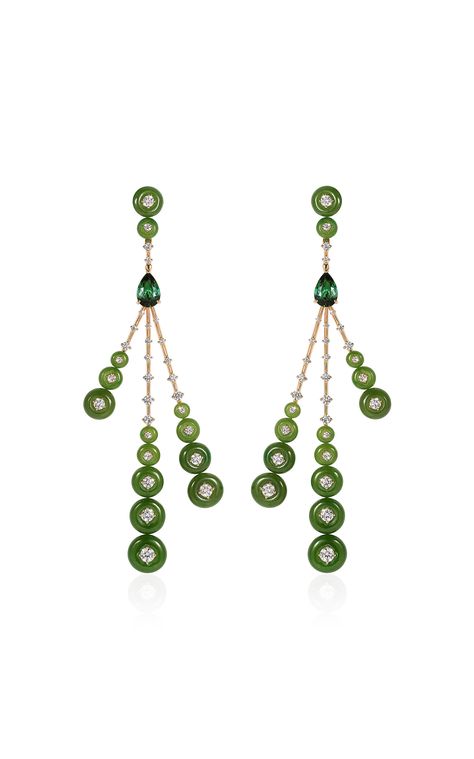 Rocket Earrings, Luxury Jewelry Brands, Nephrite Jade, Jewellery Brand, Luxury Jewellery, Green Tourmaline, Luxury Style, Fashion Runway, Magpie