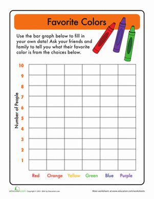 First Grade Graphing & Data Worksheets: Bar Graphs: Favorite Color Preschool Graphs, Blank Bar Graph, Picture Graph Worksheets, Bar Graph Template, Graph Template, Data Handling, Math Tubs, Prek Teacher, Picture Graphs