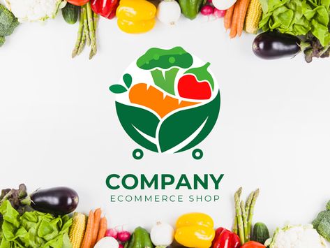 E-commerce Logo ( Fruits & Vegetable Shop ) by Ankit Chaudhary Vegetable Shop Logo, Vegetable Logo Design, Vegetable Logo, E Commerce Logo, Vegetable Delivery, Vegetable Shop, Fruit Logo, Band Tattoo Designs, Program Fans