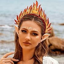 Flame Headband, Fire Headband, Fire Crown, Goddess Headband, Halloween Rave, Halo Headpiece, Festival Hair Accessories, Fire Festival, Headband Gold