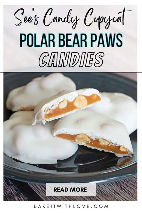 Polar Bear Claws Candy, Polar Bear Paws Candy, Decorating Biscuits, Polar Bear Paws, Fudge Truffles, Cake Chart, Polar Bear Paw, Paw Cookies, Christmas Candy Easy