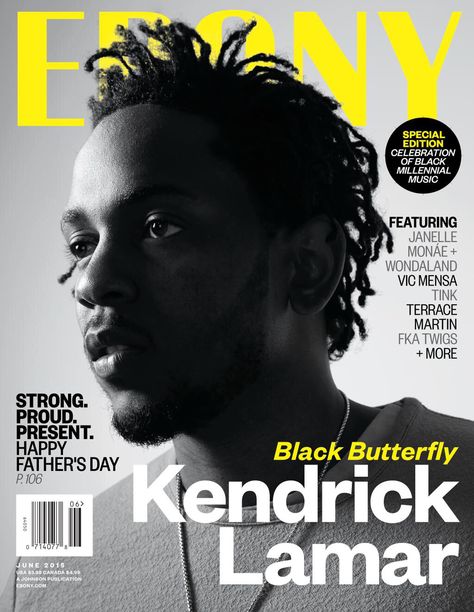 Kendrick Lamar on the cover of Ebony Magazine June 2015 Ebony Magazine Cover, Vic Mensa, Kung Fu Kenny, Magazine Front Cover, To Pimp A Butterfly, Ebony Magazine, Black Magazine, The Boogeyman, Black Entertainment