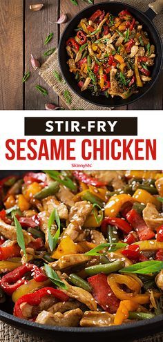 This savory Stir-Fry Sesame Chicken swoops to the rescue on busy nights. It's quick easy and appeals to the whole family. Chicken And Green Bean, Green Bean Stir Fry, Sesame Chicken Stir Fry, Bean Stir Fry, Chicken Cubes, Sesame Chicken Recipe, Yummy Chicken, Sesame Chicken, Chicken Stir Fry