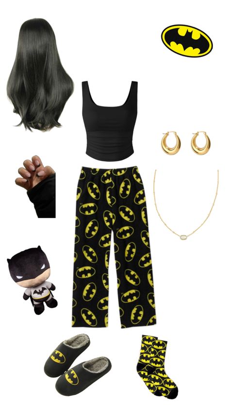 🖤💛 Batman Pjs, Lazy Day Outfits, Cartoon Art Styles, Fashion Art, Outfit Of The Day, Batman, Cute Outfits