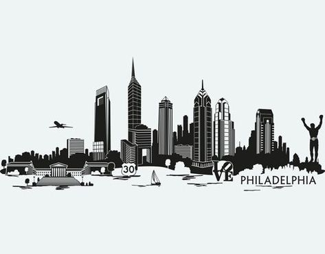 images of philadelphia skyline | Philadelphia Skyline Tattoo | Philadelphia… Eye Catching Tattoos, Skyline Tattoo, Skyline Drawing, Philadelphia Art, Philadelphia Skyline, Beginner Tattoos, Rhapsody In Blue, Skyline Silhouette, Graffiti Doodles