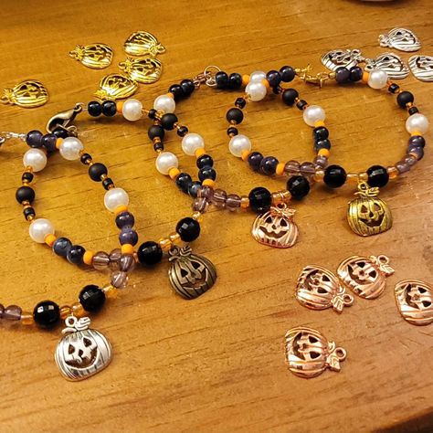 Two new options added: Rose Gold & Bronze Need something to wear that celebrates Halloween but can also be worn to work?? Check out our pumpkin charm bracelets! These cute bracelets are subtle but have spooky season vibes 🎃 Buy Here -> https://vinniesfibreswires.etsy.com/listing/1769067077 #vinniesfibresandwires #vinniesshop #handmadejewelry #handmadebracelets #halloweenjewelry #pumpkins #spookyseason #spookyjewelry Handmade Beaded Bracelets, Silver Pumpkins, Pumpkin Bead, Halloween Charms, Spooky Pumpkin, Bracelets Handmade Beaded, Halloween Jewelry, Cute Bracelets, Olive Branch